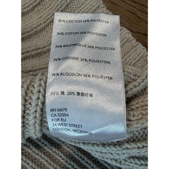 Free People Beach Mock Neck Ribbed Knit Sweater Women’s Sz S Oatmeal Long Sleeve - Picture 7 of 11